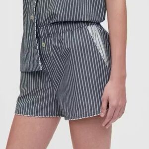 3/$20⚡️ Love by Gap Pinstriped Navy Blue & White Pajama PJ Mini Shorts Sleep
